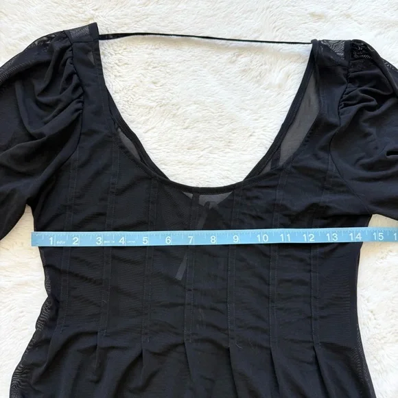 NWT!!! Anthropologie black sheer long dress size M Retail 118$ - Picture 6 of 8